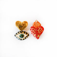 Load image into Gallery viewer, Golden Heart and Sacred Heart
