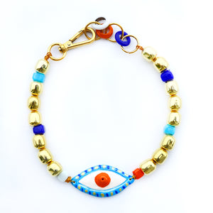 Striped Eye and Golden Beads