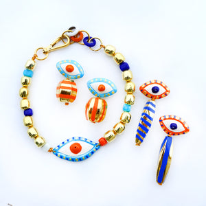 Striped Eye and Golden Beads